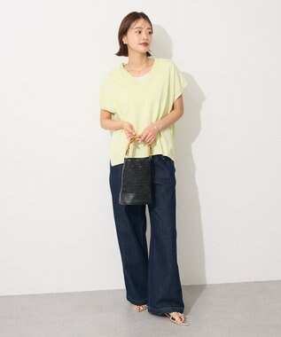 CRAFT STANDARD BOUTIQUE バックギャザーＶネックニットベスト Light Yellow