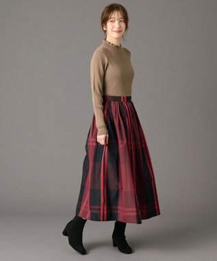 ANY 【ウエストゴム】ビックチェックタフタスカート ワイン