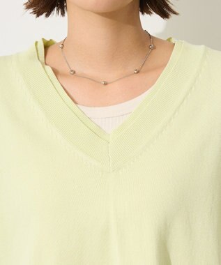 CRAFT STANDARD BOUTIQUE バックギャザーＶネックニットベスト Light Yellow