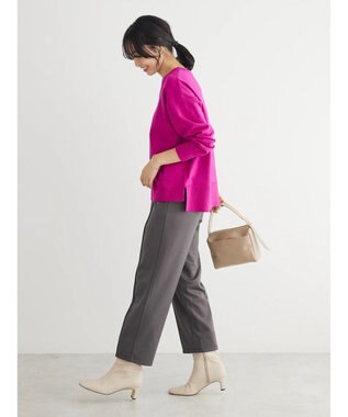 Green Parks もちやわ　Ｖネック前後差プルオーバー Pink