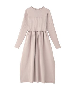 CRAFT STANDARD BOUTIQUE ＜セレモニー／ハレの日＞スポンディッシュニットワンピース Light Gray
