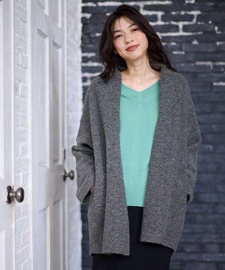 ANY 【手洗い可】エアリーラメジャケット チャコールグレー