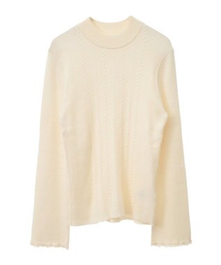 earth music&ecology ナローケーブルプルオーバー Ivory