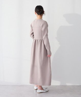 CRAFT STANDARD BOUTIQUE ＜セレモニー／ハレの日＞スポンディッシュニットワンピース Light Gray