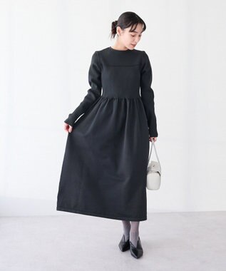 CRAFT STANDARD BOUTIQUE ＜セレモニー／ハレの日＞スポンディッシュニットワンピース Charcoal Gray