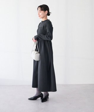 CRAFT STANDARD BOUTIQUE ＜セレモニー／ハレの日＞スポンディッシュニットワンピース Charcoal Gray