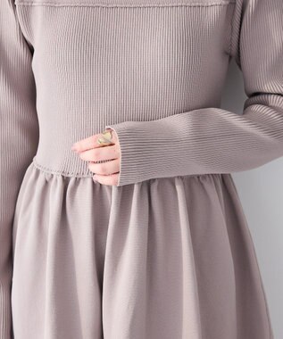 CRAFT STANDARD BOUTIQUE ＜セレモニー／ハレの日＞スポンディッシュニットワンピース Light Gray