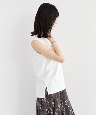 YECCA VECCA コットンスムースノースリーブトップス Off White