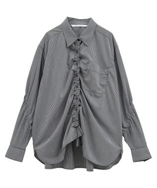 YECCA VECCA ドロストデザインギャザーシャツ Camel