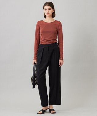 ICB L 【洗える】 ハイツイストシアー カットソー マホガニー系