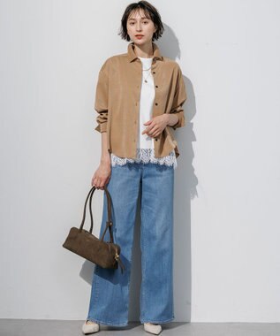 23区 【見上愛さん着用/VERY掲載】ワイド ボストン バッグ カーキ(スエード調)
