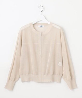 J.PRESS LADIES 【洗える】SHEER LIGHT ニット ブルゾン ベージュ系