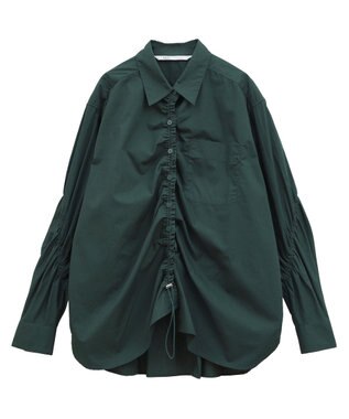 YECCA VECCA ドロストデザインギャザーシャツ Camel