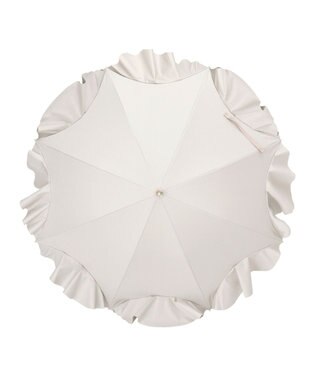 MOONBAT 【雑誌掲載 美人百花6月号】ランバン オン ブルー 晴雨兼用日傘 長傘 フレアフリル＆チャーム 遮光 遮熱 UV キャメル