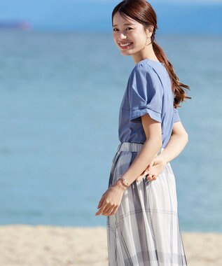 Tiaclasse 【小倉優子さん着用】チュールレースチェックスカート アイボリー