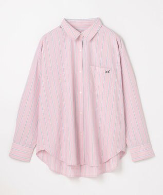 ANY オーバーサイズシャツ ピンクストライプ