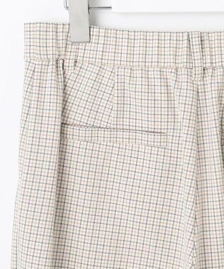 自由区 L TRギャバチェック柄ストレート パンツ オフチェック