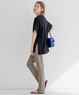 23区 【洗える】コットンアセテート プルオーバー ニット ブラック系