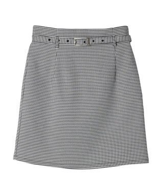 earth music&ecology チェックミニスカート Black
