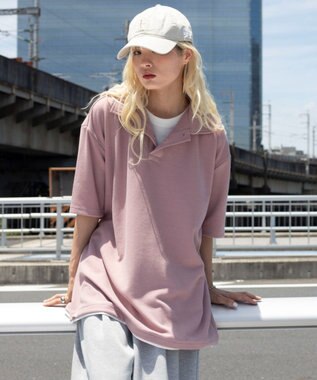 WEGO 【ユニセックス着用ITEM】フェイクレイヤードニットポロシャツ（SS） ピンク