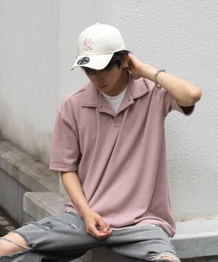 WEGO 【ユニセックス着用ITEM】フェイクレイヤードニットポロシャツ（SS） ピンク