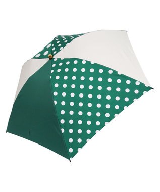 +RING 【プラスリング】【数量限定】【UVカット90%以上】レディース向け 晴雨兼用 折傘 GRN-DOT T1186 緑