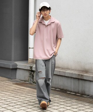 WEGO 【ユニセックス着用ITEM】フェイクレイヤードニットポロシャツ（SS） ピンク