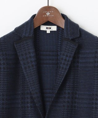 JOSEPH ABBOUD 【驚きの軽量ウール】KARLKARL チェック柄 ニットジャケット ダルブルー系4