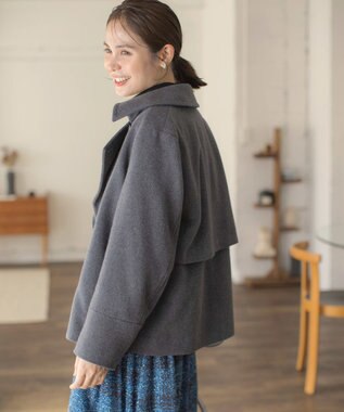 組曲 L ショートビーバー ピーコート トップグレー系