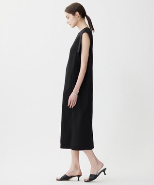 ICB L 【UVケア・接触冷感・速乾・洗える】 FluidBackSatin デザインワンピース ブラック系