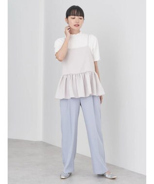 earth music&ecology ＳＥＴ２点ジャガードビスチェ＋リブプルオーバー Beige