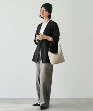 russet ソフトレザーシンプルショルダーバッグ(CE-1328-WEB) GrayBeige2