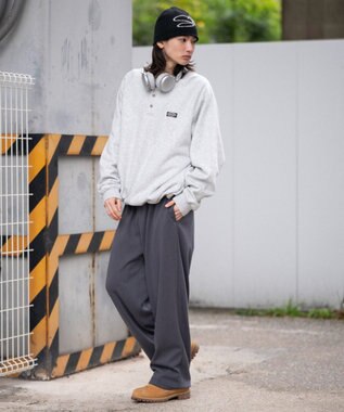 WEGO 【ユニセックス着用ITEM/MLサイズ展開/ウエストゴム】ボンディングスウェットパンツ ブラック中濃色