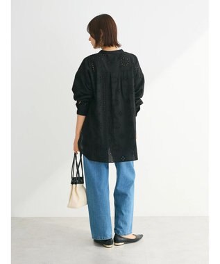 Green Parks ・ＳＵＧＡＲ　ＳＰＯＯＮ　刺繍レースシャツチュニック Black