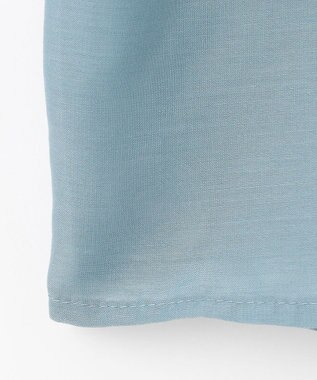 ANY シアーテックリネンギャザーブラウス ブルー