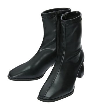 Green Parks ・ｍｉｎｉａ　金具付ストレッチショートブーツ Black