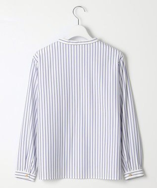 J.PRESS LADIES ストライプジャージー ピンタック カットソー オフベース系