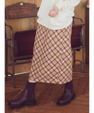 earth music&ecology チェック柄ナロースカート