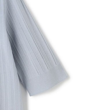 ICB L レースパターン ニット サックスグレー