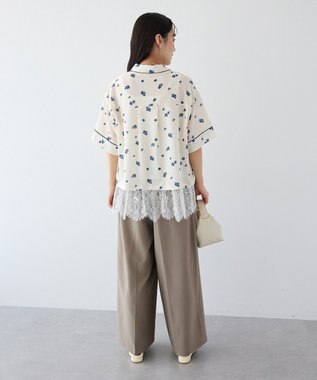 CRAFT STANDARD BOUTIQUE ボタニカルプリントオープンカラーシャツ Ivory