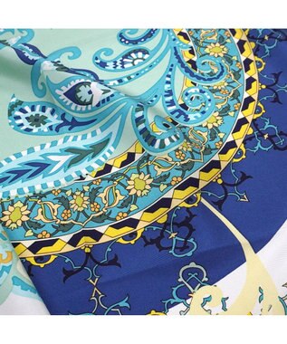 Marca ＜秋の新柄＞【Marcaオリジナル】サークルペイズリー  大判 シルクツイル スカーフ ピスタチオグリーン