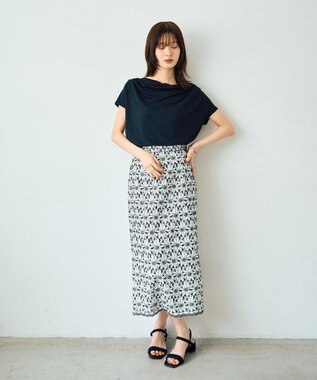 YECCA VECCA 【接触冷感】ドレープカットトップス Black