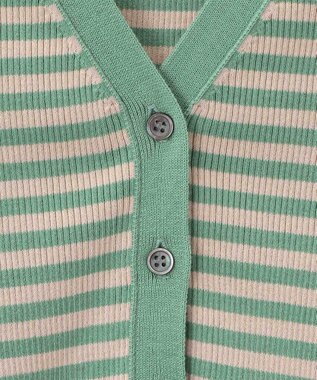 Paul Smith 【洗える】リブ ボーダー カーディガン グリーン