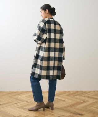 Green Parks シャギーノーカラーコート Beige