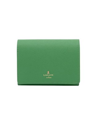 LANVIN en Bleu リュクサンブールカラー 二つ折り被せ財布 グリーン