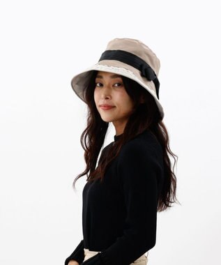 AURORA 【 LANVIN en Bleu （ランバン オン ブルー）】オーガンジーｘグログランクロッシェハット ベージュ