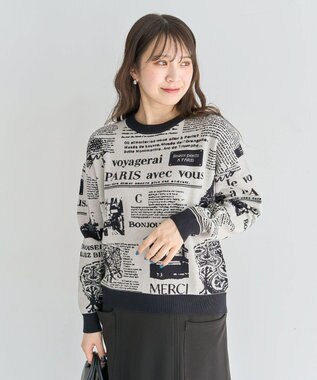 Green Parks ・ｆｕｒｒｙ　ｒａｔｅ　ジャカードニットプルオーバ Gray