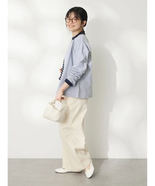 CRAFT STANDARD BOUTIQUE ウ゛ィンテージ風天竺　パール釦クルーカーデＬ／Ｓ Gray