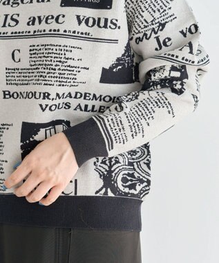 Green Parks ・ｆｕｒｒｙ　ｒａｔｅ　ジャカードニットプルオーバ Gray