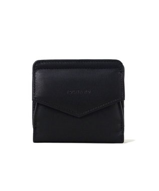 FOLNA RD ソフトレザー・ホイルレザー エンべロープ二つ折り財布 ブラック